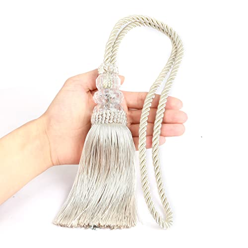 2 Pack Curtain Tiebacks with Tassel, Beige - color: Beige, size: 2