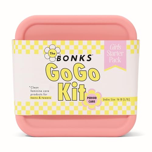 BONKS GoGo Kit - Teen Period Kit for Girls Ages 15-18 (L - XL) - Emergency Travel Hygiene Kit for Young Women - Includes Pads, Tampons, Underwear & More - style: Teen Period Kit L/XL (15-18)