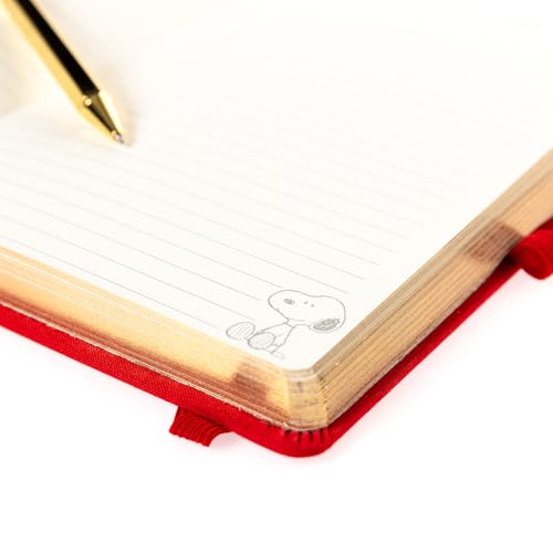 Snoopy Lined Journal Plus Pen by Graphique Luxe Collection, Hardcover Diary Notebook for Writing, Gold Foil Embossing, 160 Pages, 6” x 8” - color: Snoopy