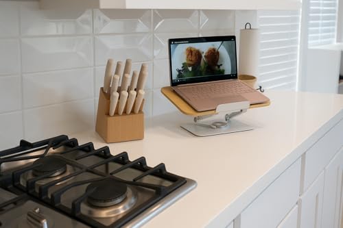 Cook Book Stand Adjustable Book Holder Tray and Page Paper Clips-Cookbook Reading Desk Portable Stable Hard-Wearing Lightweight Bookstand-Textbooks Books, Book Stand Book Holder For Reading Hands Free