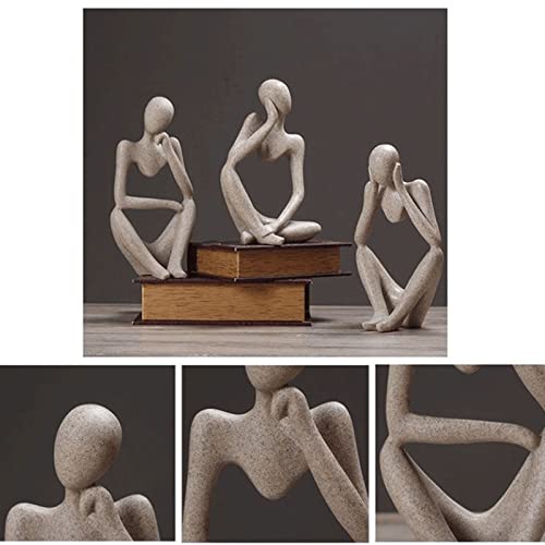 Thinker Statues And Sculptures, Sandstone Resin Thinker Statue Ornaments, Abstract Style Sculptures, Housewarming Gifts, Housewarming Decorations, Living Room Dining Desk Decorations (Right, Small) - color: Right, size: Small