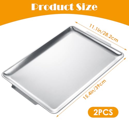 2 Pack 201 Stainless Steel Serving Platters 16x11 Inch