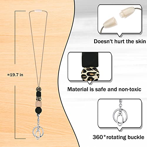 Teacher Lanyards for ID Badges and Keys, Cute Silicone Beaded Lanyard - color: Cute Lanyard-007
