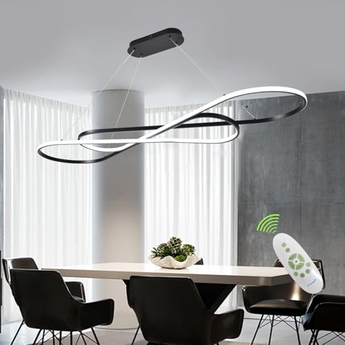 59.06in Large Modern LED Pendant Chandelier - color: Black, size: 59.06in