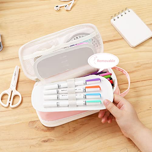 Dugio Large Pencil Case Organizer Big Pencil Bag for Girls Teens Pink - color: B-Pink