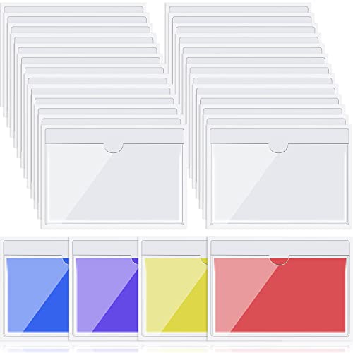 Chinco 30 Pcs Self Adhesive Clear Index Card Pockets,3 x 5 Inches - size: 3 x 5 Inches