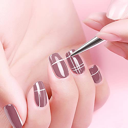 Yasterd Nail Art Brushes, 5pcs Long Nail Art Line Brushes - color: Gradient pink