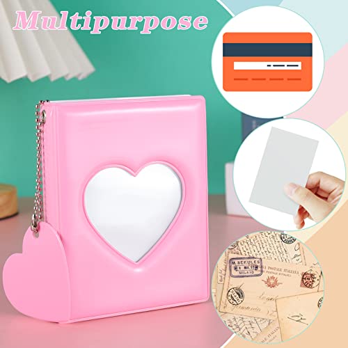 FRIUSATE 3 Inch Kpop Photocard Holder Book Love Heart Pendant Pink - color: Pink