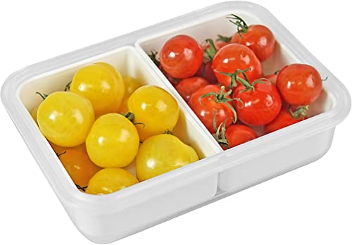 carrotez 2 Compartment Food Container - 2 Cup (480ml) - color: White, size: 2 Compartment (2 Cup)