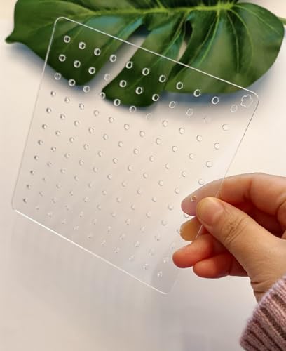 Acrylic Sashiko Stencil,Sashiko Embroidery Pattern,Quilt Stitch Mold,Small Needle Embroidery for Manual DIY Tool Template (Dots 1cm) - style: Dots 1cm