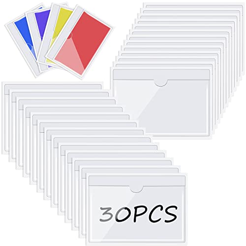 Chinco 30 Pcs Self Adhesive Clear Index Card Pockets,3 x 5 Inches - size: 3 x 5 Inches