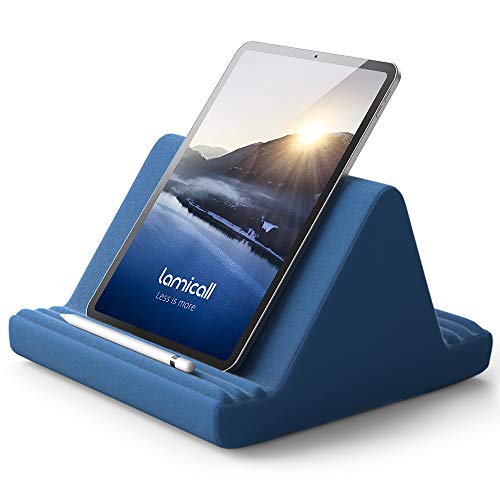 Lamicall Tablet Pillow Stand iPad Bed Soft Holder for Lap 6 Viewing Angles - color: Royal Blue