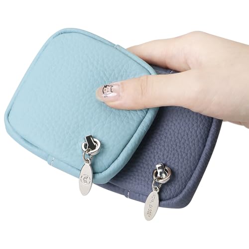 Royal Bagger Genuine Cowhide Leather Coin Purse for Women, Lychee Pattern Mini Change Pouch with Buckle Closure, Compact Accessory Bag 1603 (Black) - color: Black