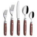 ANNOVA Silverware Set, Retro/Rivet Colorful Stainless Steel Tableware Kitchen Flatware Set Utensils, Includes Dinner Knives, Forks, Spoons, Salad Forks & Dessert Spoons (Brown, 20 Pieces) - color: Brown
