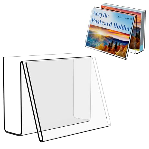 Boloyo Acrylic Vertical Postcard Display Holder,4 x 6 inch 1PC Clear Card Display Stand Easel Tablet Holder for Postcard Greeting Recipe Index Business Memory-Note Card, Artworks (Horizontal, 1PC) - color: Horizontal, size: 1PC