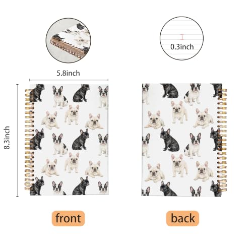 VNWEK French Bulldog Gifts Spiral Notebook Journal 5.5x8.3 Inch - color: French Bulldog