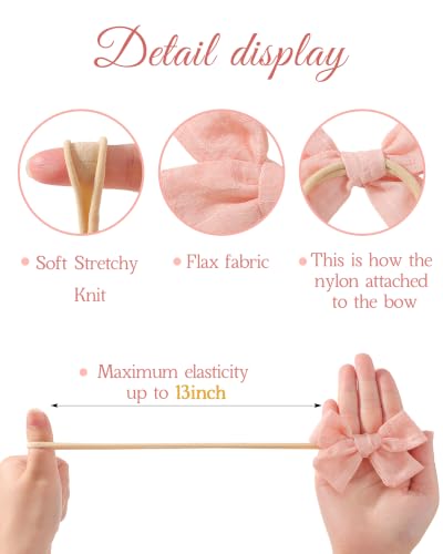 doboi 10PCS Baby Headbands Nylon Hair Bows for Girls Infant Newborn - color: beige