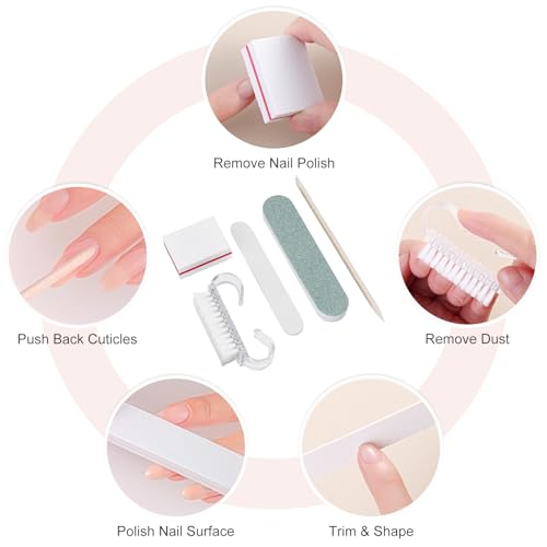 SUTOKAKA 10 Sets Disposable Manicure Prep Kit for Travel Home, Portable Basics 5 in 1 Nail Salon Pedicure Kit, Professional Nail Tools Supplies, Nail File, Mini Buffer, Wood Stick & Handle Grip Brush - size: 10 MIX3