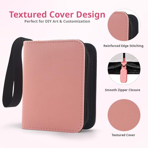 1 Pocket Card Binder with Zipper, 100 Pockets Mini Trading Card Album, Premium PU Leather Single Card Binder, Small Display Folder for TCG & Sports Cards - color: Pink, size: 1-Pocket