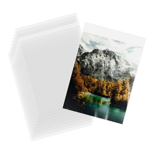 AUEAR 11"x14" Clear Plastic Sleeves Storage Bags for Art,Pictures, 100 Pack - size: 11 x 14 inches