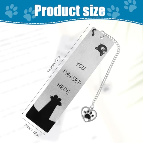 Black Inspirational Funny Cute Cat Bookmark for Reading Women - style: Cat Paw