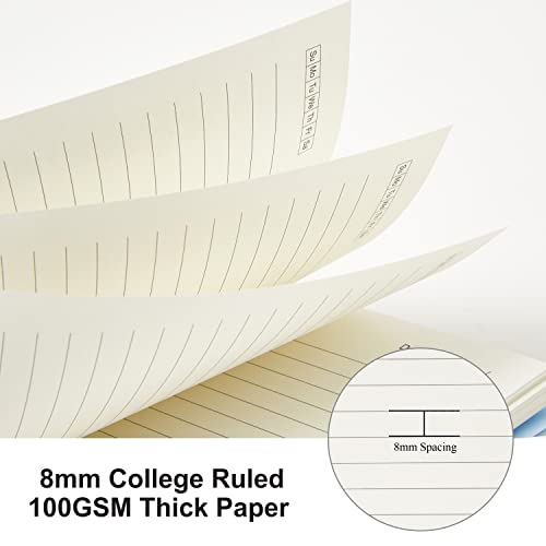 3 Pack Spiral Wide Ruled Notebook B5 Size 7.6"x10" - size: B5 (7.6"x10"), style: Wide Ruled
