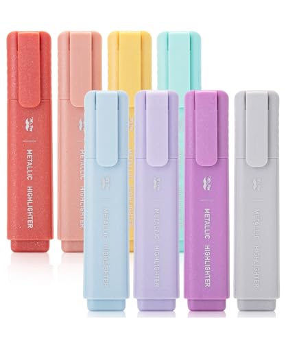 Mr. Pen- Glitter Highlighters, 8 Pack, Metallic Colors - color: Metallic