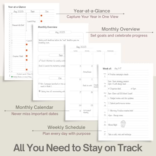 Undated Weekly Planner, A5, Dashboard Layout, Blush White - color: Blush White, size: 5.8" x 8.3" (A5)