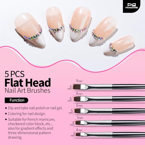 FANDAMEI Nail Art Pens, Nail Art Tools, Nail Design Tools, Nail Stuff - color: Black