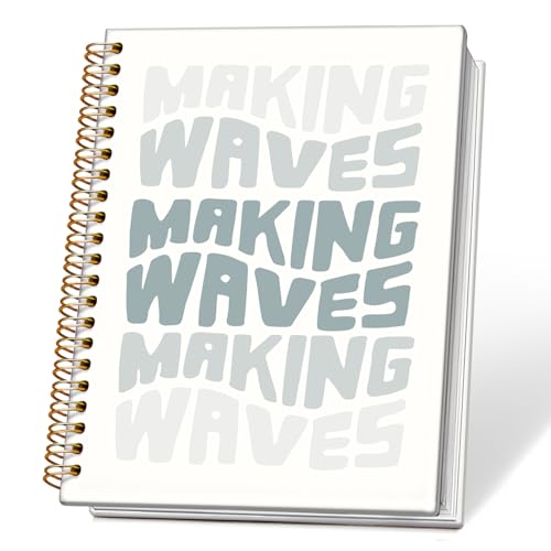 Coastal Ocean Notebook Journal, Make Waves Positive Affirmation Notebooks Journal for Men, Inspirational Office Supplies, Encouragement Gifts Notebooks, 5.5x8.3 Inch - color: 03-waves