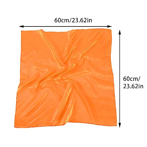 1 Piece of Square Satin Scarf Wrap Ribbon Neck Scarfs Halloween Retro Costume (23.62" x 23.62") - color: Orange