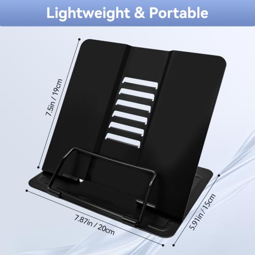 Book Stand, Book Holder, Book Stand for Reading – for Desk & Music - color: Black