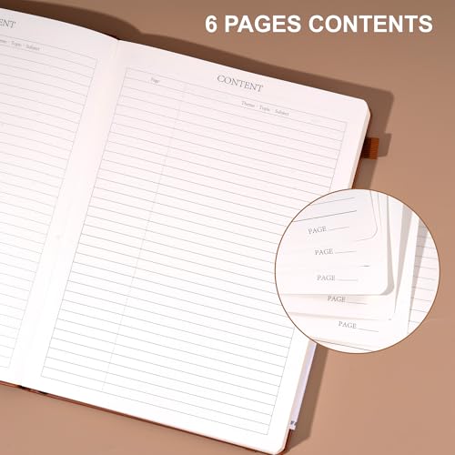 CAGIE Journal Notebook for Men Women Brown- B5 Large Journaling Notebooks Journals Leather for Writing Work Diary Hardcover Thick - color: Brown, style: Lined B5