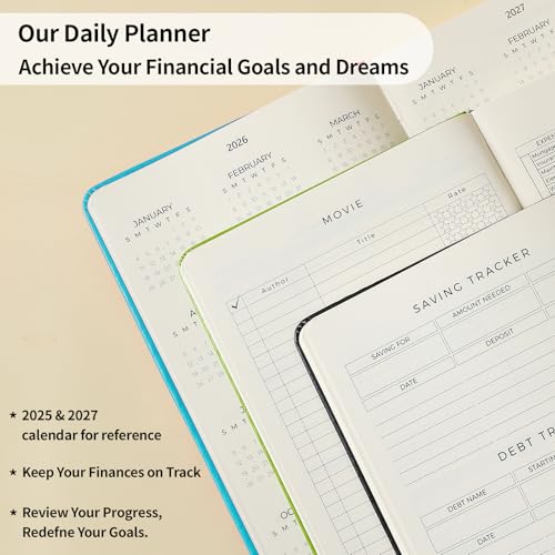 Planner 2025-2027, 36 Months Weekly and Monthly Planner with Budget & Goal Setting, 8.3" x 5.7", Flexible Cover, Daily Organizer with Inner Pocket, Bookmarks, Pen Holder for School Office Home–Blue - color: Blue