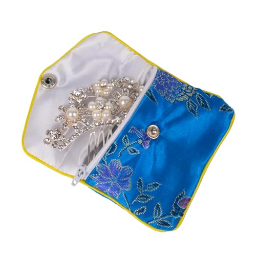 15 Pcs Jewelry Purse Pouch Brocade Gift Bags Chinese Style Pouches Mix Colors - size: Small