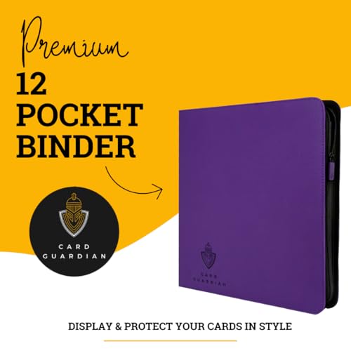 Card Guardian 12 Pocket Premium Binder with Zipper, Purple - color: Purple