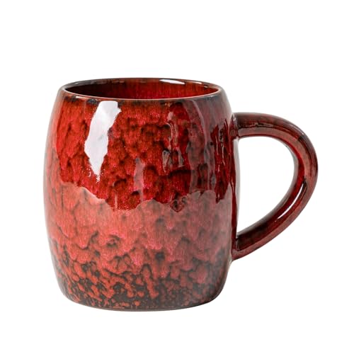 Crimson Ember Ceramic Mug, 21oz Reactive Glaze Coffee Mug, Gift for Him - color: 21OZ - Crimson Ember · POWER