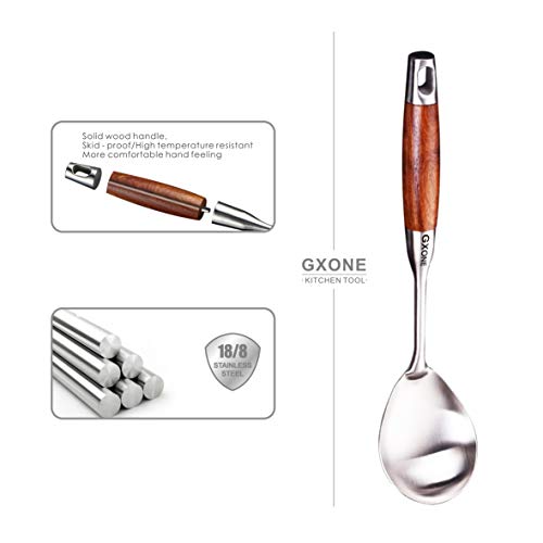 Large Serving & Cooking Spoon,for Cooking and Buffets,304 Stainless Steel - style: Cooking Spoon-wood handle