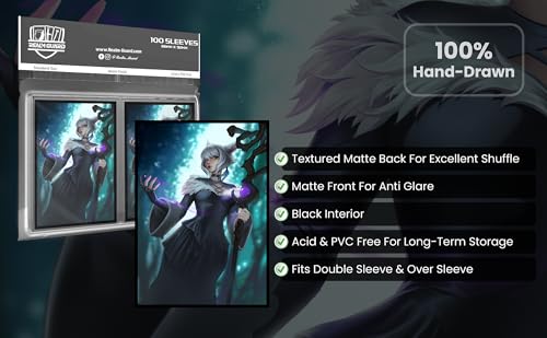 (Aetherial Sorceress) 100% Hand-Drawn 100ct Textured Matte TCG/MTG Card Art Sleeves by Realm Guard