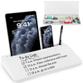 Small Desktop Glass Dry Erase whiteboard Organizer with Storage 16 X 7 inches, White