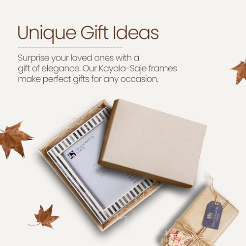 Handicrafts Home Handmade Neutral Bone Inlay Grey & White Picture Frame,6x4 - color: KAYALA-SAJE, size: 8X10