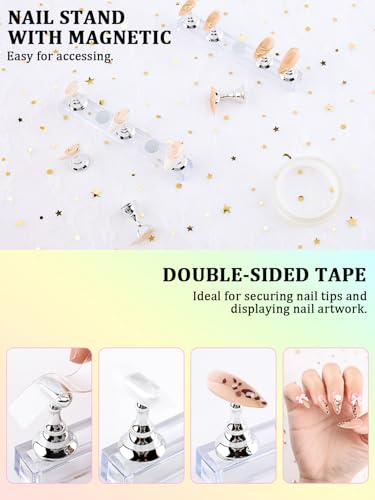 YOOVR 28-In-1 Nail Art Tools with Nail Stand Holder for Press on Painting - color: White