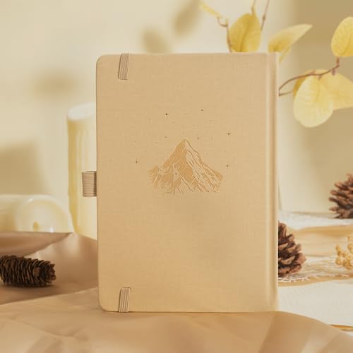 MGGAO Lined Journal Notebook for Women Men, A5 Aesthetic Notebook - color: Beige, size: Lined