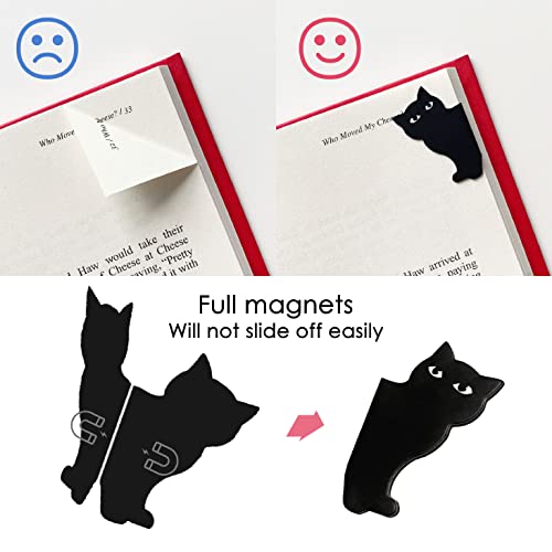 Yasest Magnetic Bookmarks-12 Pcs Bookmarks Black Cat Gifts for Book Lovers - style: AB