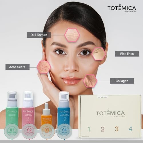 TOTEMICA PR Box 4-Step Skin Care Set, Cleanser, Toner, Serum & Moisturizer