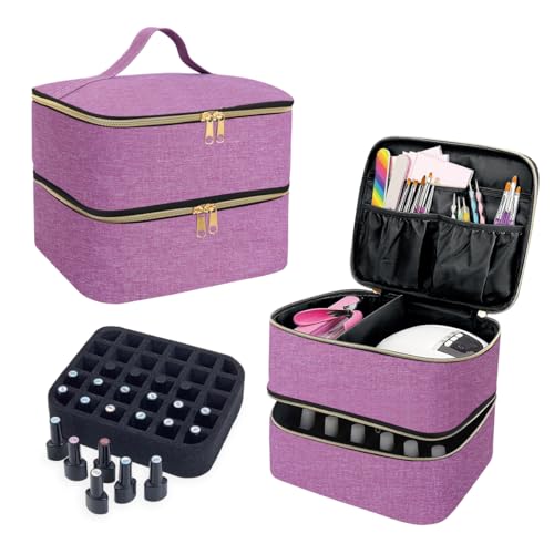 Nail Polish Organizer Holds 30 Bottles (15 ml/0.5 floz),Purple - color: Purple