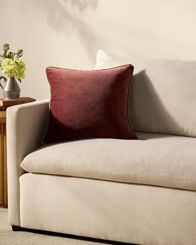 Loloi Chris Loves Julia Liza Wine 18'' x 18'' Cover Only Pillow - color: Wine, size: 18'' x 18'' Cover Only