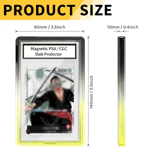 PSA CGC 35PT Slab Guard, Glitter TPU Frame & Tempered Glass, Black/Gold - color: Black-Gold Gradient