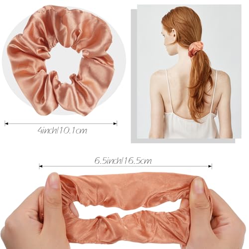 Hoteam 200 Pcs Satin Hair Scrunchies Bulk Ponytail Holders, Fresh Color - color: Fresh Color