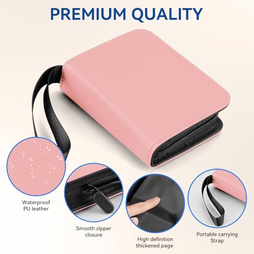 Mini Card Binder, EDUDIIU Single Pokemon Card Binder - color: Pink